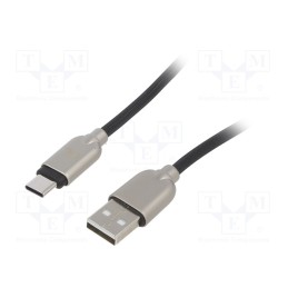 1 pcs x GEMBIRD - CC-USB2R-AMCM-2M - Cable, USB 2.0, USB A plug,USB C plug, gold-plated, 2m, black
