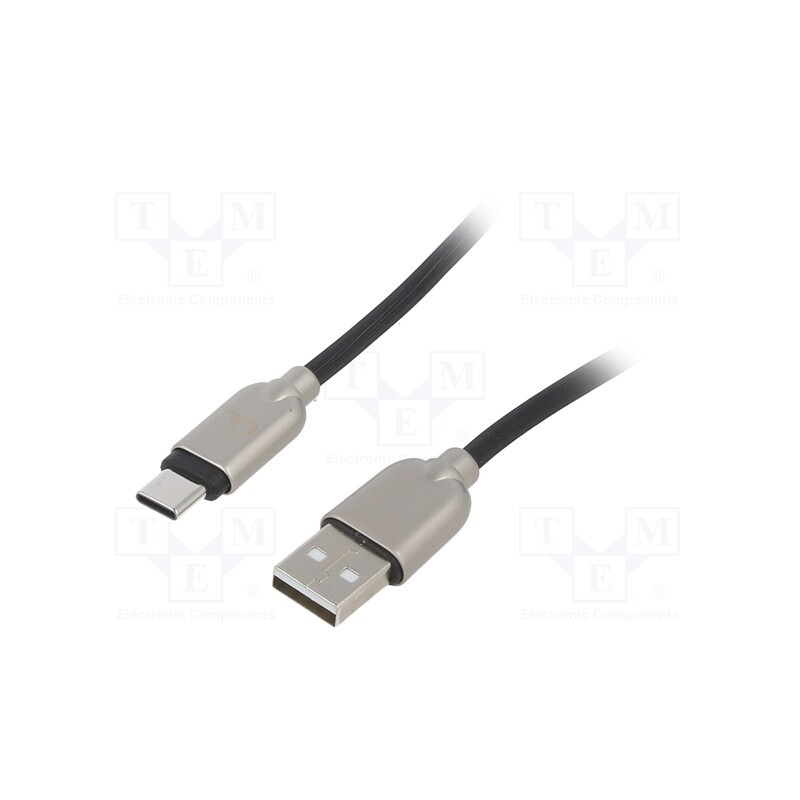 1 pcs x GEMBIRD - CC-USB2R-AMCM-2M - Cable, USB 2.0, USB A plug,USB C plug, gold-plated, 2m, black
