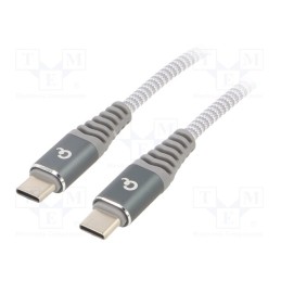 1 pcs x GEMBIRD - CC-USB2B-CMCM60-1.5M - Cable, USB 2.0, USB C plug,both sides, 1.5m, white-grey, 480Mbps