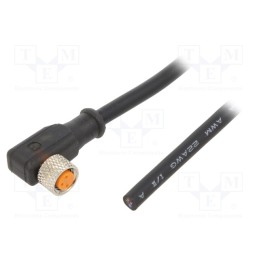 1 pcs x LUTRONIC - 0806 03 L1 001 2M - Connection lead, M8, PIN: 3, angled, 2m, plug, 4A, -25÷80°C, PVC, IP67
