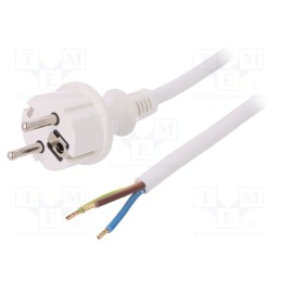 1 pcs x PLASTROL - W-97420 - Cable, 3x2.5mm2, CEE 7/7 (E/F) plug,wires,SCHUKO plug, PVC, 3m