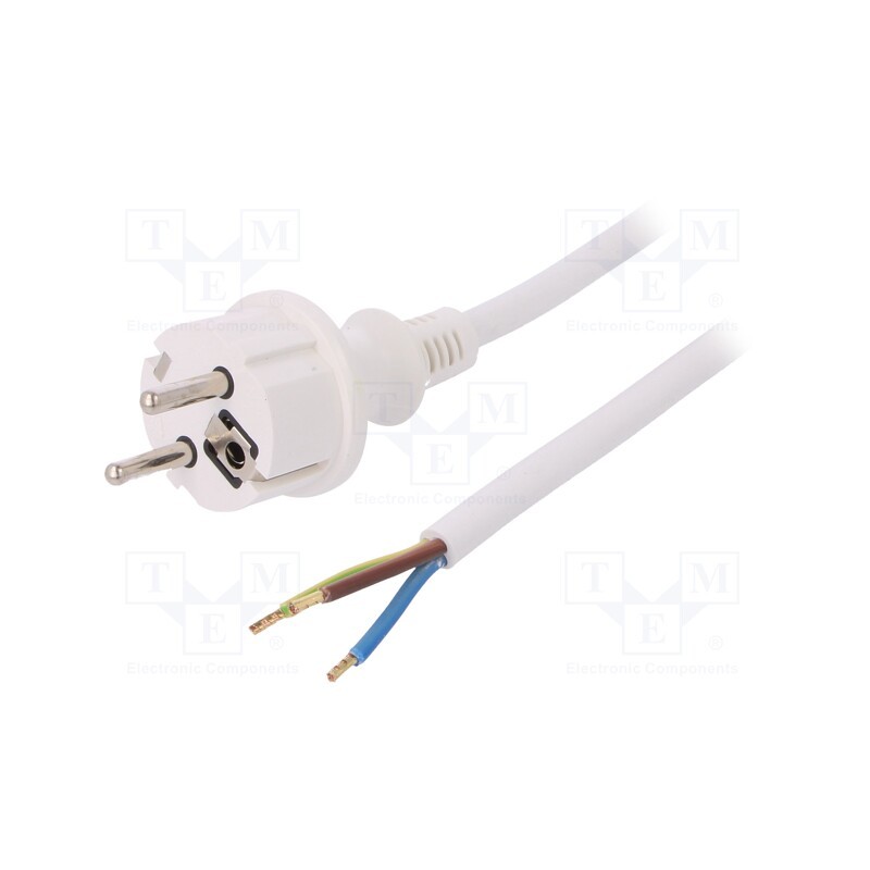 1 pcs x PLASTROL - W-97420 - Cable, 3x2.5mm2, CEE 7/7 (E/F) plug,wires,SCHUKO plug, PVC, 3m