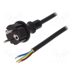 1 pcs x PLASTROL - W-98392 - Cable, 3x2.5mm2, CEE 7/7 (E/F) plug,wires,SCHUKO plug, PVC, 2m