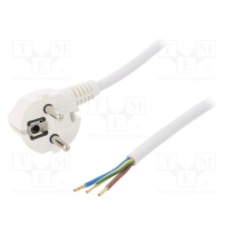1 pcs x PLASTROL - W-97183 - Cable, 3G1.5mm2, CEE 7/7 (E/F) plug angled,wires,SCHUKO plug