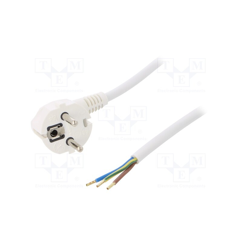 1 pcs x PLASTROL - W-97183 - Cable, 3G1.5mm2, CEE 7/7 (E/F) plug angled,wires,SCHUKO plug