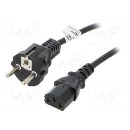 1 pcs x Goobay - 68605 - Cable, CEE 7/7 (E/F) plug,IEC C13 female, PVC, 1.5m, black, 10A