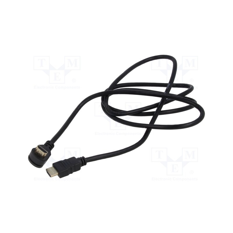 1 pcs x SAVIO - SAVKABELCL-108 - Cable, HDMI 2.0, HDMI plug,HDMI plug 90°, Len: 1.5m, black, 30AWG