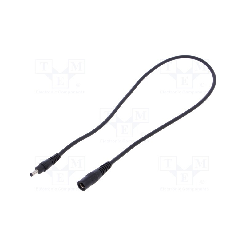 1 pcs x WEST POL - P13-C21-C100-050BK - Cable, 1x1mm2, DC 3,5/1,3 plug,DC 5,5/2,1 socket, straight, 0.5m