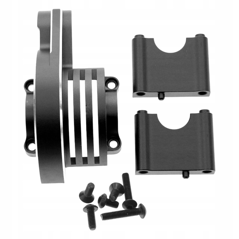 Differential gear cover, high, black, aluminum