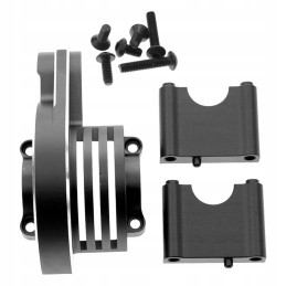 Differential gear cover, high, black, aluminum