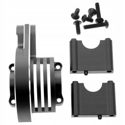 Differential gear cover, high, black, aluminum