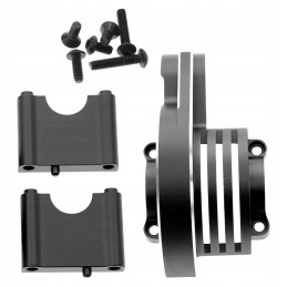 Differential gear cover, high, black, aluminum