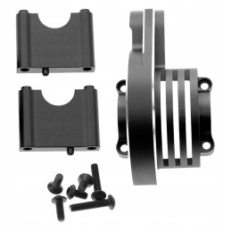 Differential gear cover, high, black, aluminum