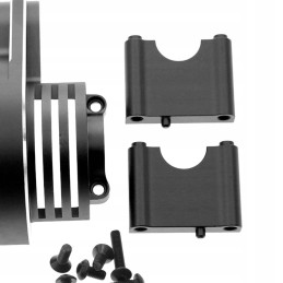 Differential gear cover, high, black, aluminum