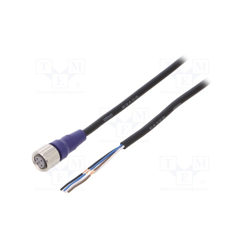 1 pcs x OMRON - XS2F-LM12PVC4S2M - Connection lead, M12, PIN: 4, straight, 2m, plug, 0.8A, -10÷65°C, PVC