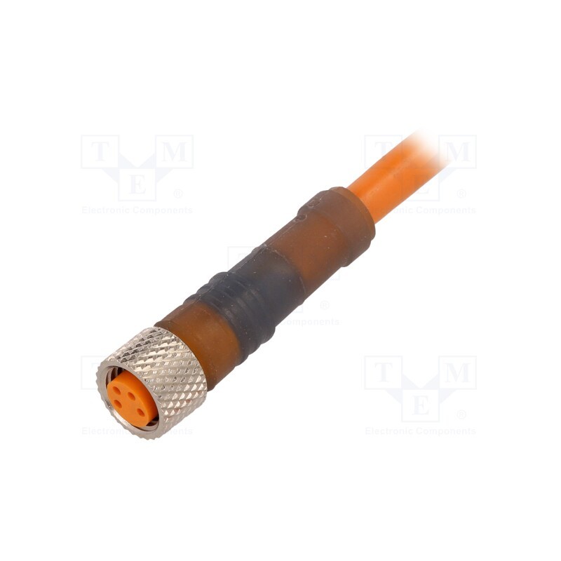 1 pcs x LUMBERG AUTOMATION - RKMV 4-07/5 M - Connection lead, M8, PIN: 4, straight, 5m, plug, 60VAC, 4A, -25÷80°C