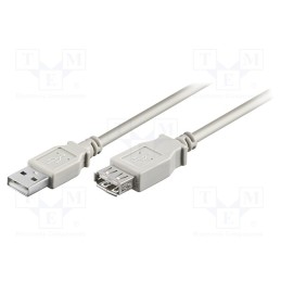 1 pcs x Goobay - 68624 - Cable, USB 2.0, USB A socket,USB A plug, 0.6m, grey, Core: Cu, PVC