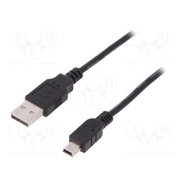 1 pcs x DIGITUS - AK-300130-030-S - Cable, USB 2.0, USB A plug,USB B mini plug, nickel plated, 3m