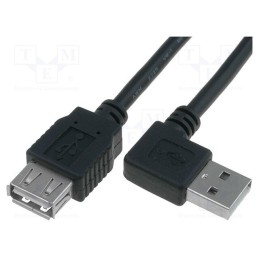 1 pcs x BQ CABLE - CAB-USB2AAF/2-K - Cable, USB 2.0, USB A socket,USB A angled plug, 1.8m, black