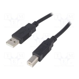 1 pcs x BQ CABLE - CAB-USBAB/5-BK - Cable, USB 2.0, USB A plug,USB B plug, 5m, black, Core: Cu