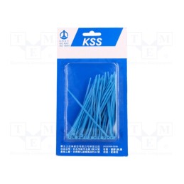 1 pcg x KSS WIRING - PB-100-4BE - Cable tie, L: 100mm, W: 2.5mm, polyamide, 78.5N, blue, 100pcs.