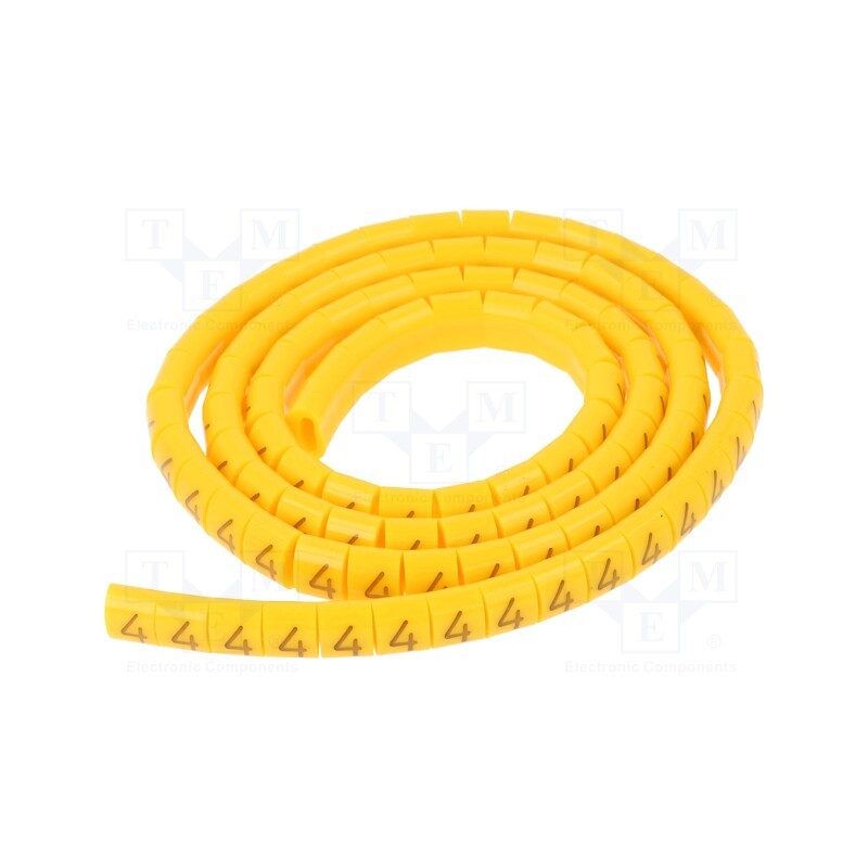 1 pcg x KURANT - MZ-MKK-0/4 - Markers, Marking: 4, 1.1÷2.5mm, H: 3mm, A: 6mm, -30÷100°C, leaded