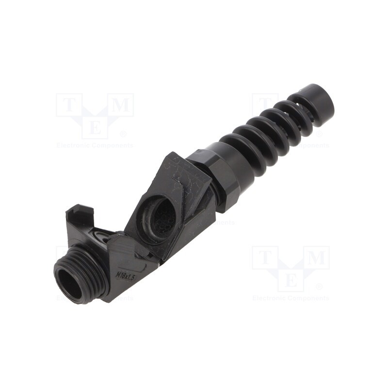 1 pcs x HUMMEL - 1.314.1601.50 - Cable gland, angular,with strain relief, M16, 1.5, IP68, black