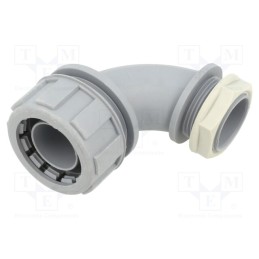 1 pcs x HELLERMANNTYTON - 166-40804 - 90° angled connector, Thread: metric,non-swivel,outside