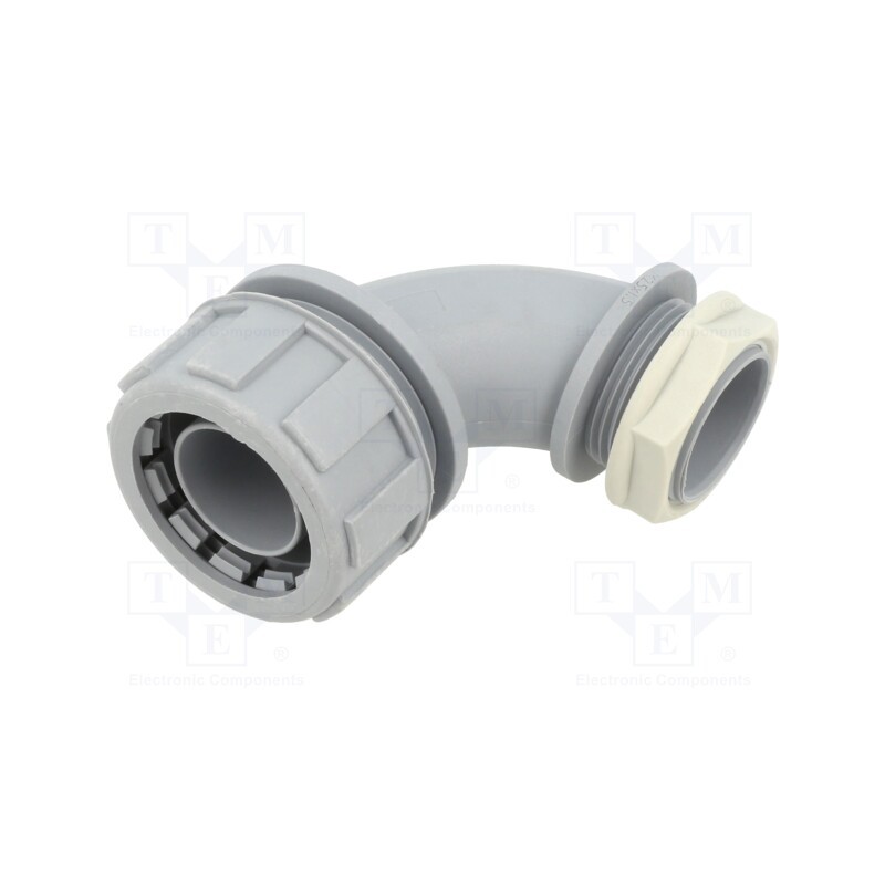 1 pcs x HELLERMANNTYTON - 166-40804 - 90° angled connector, Thread: metric,non-swivel,outside