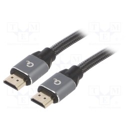 1 pcs x GEMBIRD - CCBP-HDMI-1M - Cable, HDMI 2.0, HDMI plug,both sides, textile, 1m, black, 28AWG