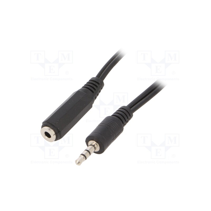 1 pcs x GEMBIRD - CCA-423-5M - Cable, Jack 3.5mm 3pin socket,Jack 3.5mm 3pin plug, 5m, black
