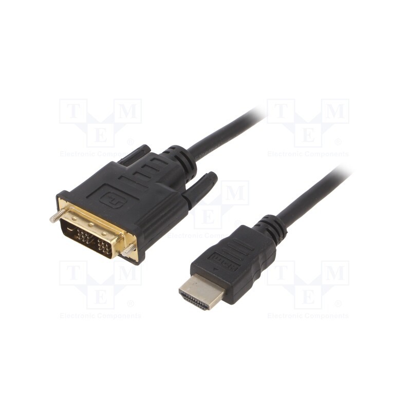1 pcs x GEMBIRD - CC-HDMI-DVI-15 - Cable, DVI-D (18+1) plug,HDMI plug, PVC, 4.5m, black, 30AWG