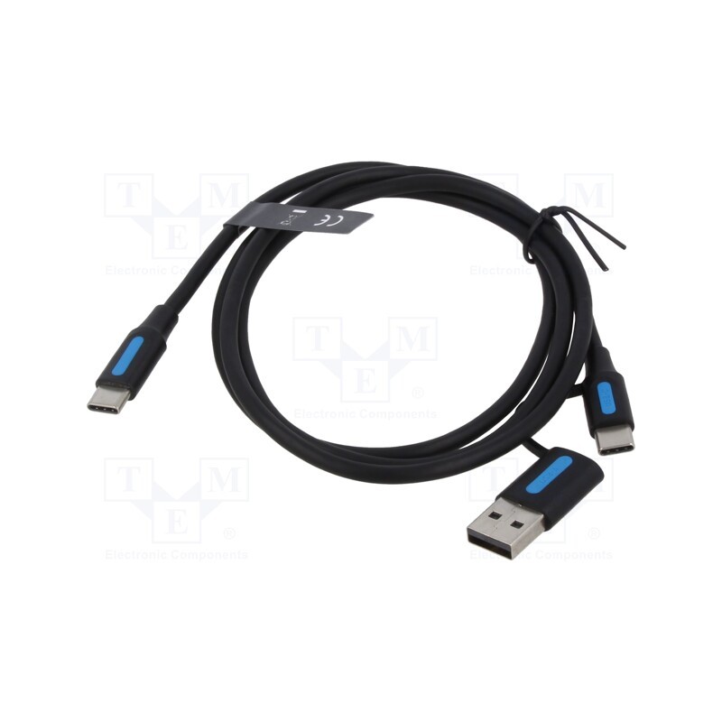 1 pcs x VENTION - CQLBF - Cable, USB 2.0, USB A plug,USB C plug,both sides, nickel plated