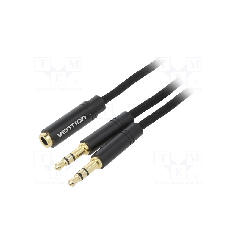 1 pcs x VENTION - BBLBF - Cable, Jack 3.5mm 3pin plug x2,Jack 3.5mm 4pin socket, 1m