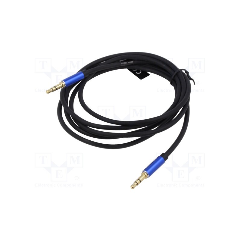 1 pcs x VENTION - BAQHG - Cable, Jack 3,5mm 4pin plug,both sides, 1.5m, black, textile