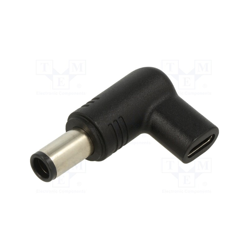 1 pcs x AKYGA - AK-ND-C08 - Adapter, USB C socket,DC 7,4/5,0 plug, black, 100W, 5A