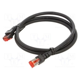 1 pcs x HELUKABEL - 803024 - Patch cord, S/FTP, 6, stranded, Cu, LSZH, black, 1m, 27AWG