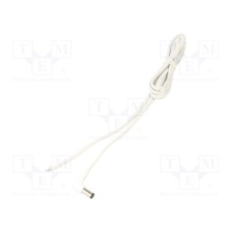 1 pcs x WEST POL - A21-TT-T050-150WH - Cable, 2x0.5mm2, wires,DC 5,5/2,1 plug, angled, white, 1.5m