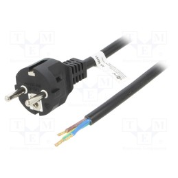 1 pcs x Goobay - 51327 - Cable, CEE 7/7 (E/F) plug,wires, PVC, 1.5m, black, 16A, 250V