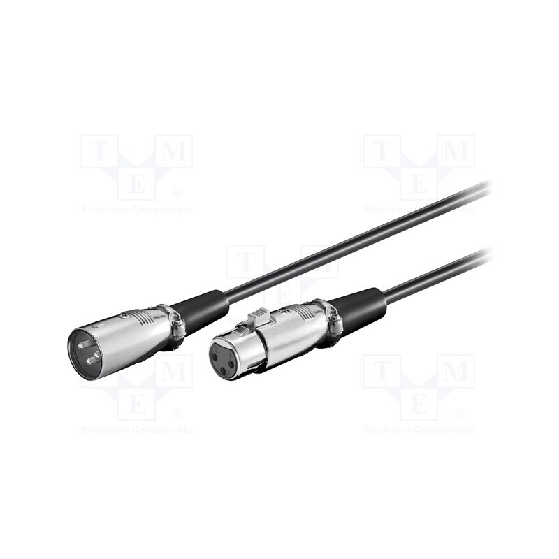1 pcs x Goobay - 50715 - Cable, XLR male 3pin,XLR female 3pin, 6m, black