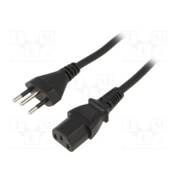 1 pcs x SUNNY - C13B18 - Cable, 3G0.75mm2, IEC C13 female,NBR 14136 (N) plug, PVC, 1.8m
