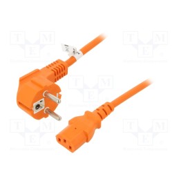 1 pcs x Goobay - 95290 - Cable, CEE 7/7 (E/F) plug angled,IEC C13 female, PVC, 5m, orange