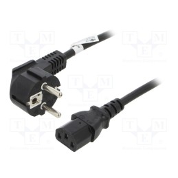 1 pcs x Goobay - 95142 - Cable, CEE 7/7 (E/F) plug angled,IEC C13 female, PVC, 3m, black