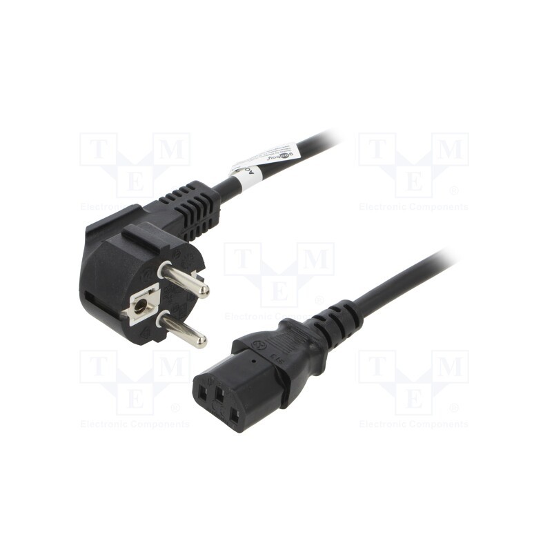 1 pcs x Goobay - 95142 - Cable, CEE 7/7 (E/F) plug angled,IEC C13 female, PVC, 3m, black
