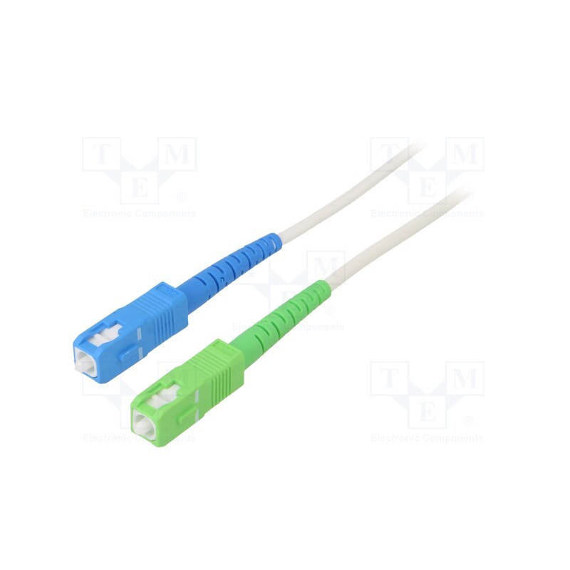 1 pcs x Goobay - 59617 - Fiber patch cord, OS2, SC/APC,SC/UPC, 0.5m, LSZH, white