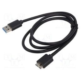 1 pcs x SAVIO - SAVKABELCL-102 - Cable, USB 3.0,USB 3.1, USB A plug,USB B micro plug, 1m, black