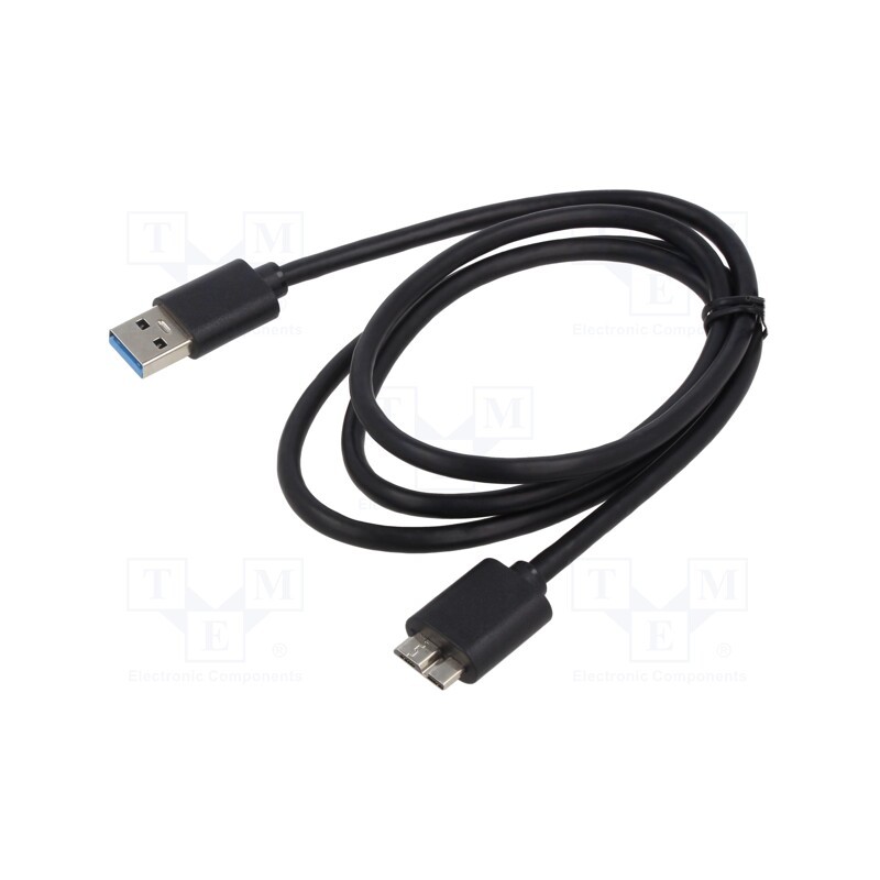 1 pcs x SAVIO - SAVKABELCL-102 - Cable, USB 3.0,USB 3.1, USB A plug,USB B micro plug, 1m, black