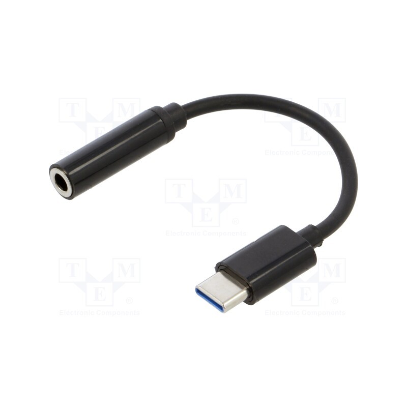 1 pcs x SAVIO - SAVAK-35/B - Adapter, USB 3.1, Jack 3.5mm socket,USB C plug, 0.12m, black