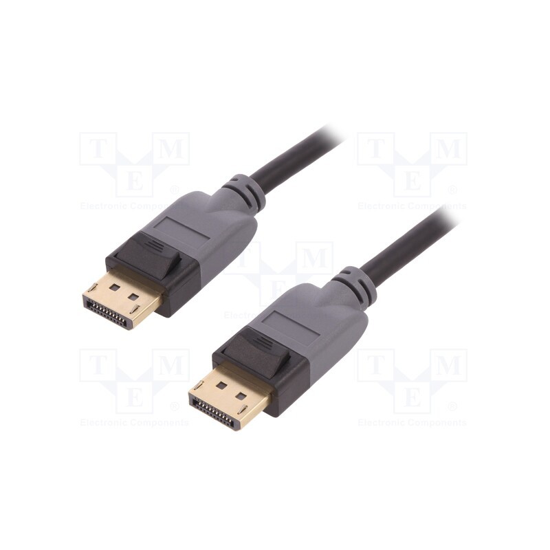 1 pcs x QOLTEC - 50467 - Cable, DisplayPort 1.3, DisplayPort plug,both sides, 2m, black