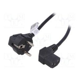 1 pcs x AKYGA - AK-PC-12A - Cable, 3G0.5mm2, CEE 7/7 (E/F) plug angled,IEC C13 female 90°